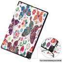 For Lenovo Tab P11 (TB-J606F) Custer Painted Pattern Horizontal Flip Smart Flat PU Leather Case with Sleep / Wake-up Function & 3-Fold Holder(Color Butterfly)