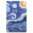 For Lenovo Tab P11 (TB-J606F) Custer Painted Pattern Horizontal Flip Smart Flat PU Leather Case with Sleep / Wake-up Function & 3-Fold Holder(Starry Sky)