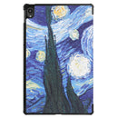 For Lenovo Tab P11 (TB-J606F) Custer Painted Pattern Horizontal Flip Smart Flat PU Leather Case with Sleep / Wake-up Function & 3-Fold Holder(Starry Sky)