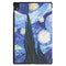 For Lenovo Tab P11 (TB-J606F) Custer Painted Pattern Horizontal Flip Smart Flat PU Leather Case with Sleep / Wake-up Function & 3-Fold Holder(Starry Sky)