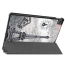 For Lenovo Tab P11 (TB-J606F) Custer Painted Pattern Horizontal Flip Smart Flat PU Leather Case with Sleep / Wake-up Function & 3-Fold Holder(Retro Tower)