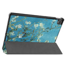 For Lenovo Tab P11 (TB-J606F) Custer Painted Pattern Horizontal Flip Smart Flat PU Leather Case with Sleep / Wake-up Function & 3-Fold Holder(Apricot Blossom)