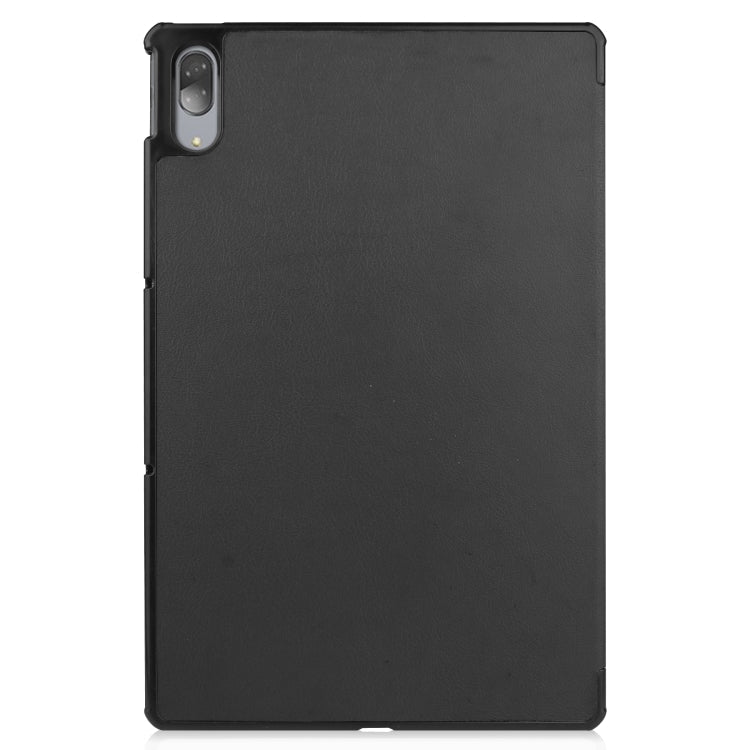 For Lenovo Tab P11 Pro (TB-XJ706F) Custer Texture Horizontal Flip Leather Case with Three-folding Holder & Sleep / Wake-up Function(Black)
