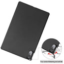 For Lenovo Tab P11 Pro (TB-XJ706F) Custer Texture Horizontal Flip Leather Case with Three-folding Holder & Sleep / Wake-up Function(Black)