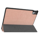 For Lenovo Tab P11 Pro (TB-XJ706F) Custer Texture Horizontal Flip Leather Case with Three-folding Holder & Sleep / Wake-up Function(Rose Gold)