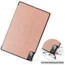 For Lenovo Tab P11 Pro (TB-XJ706F) Custer Texture Horizontal Flip Leather Case with Three-folding Holder & Sleep / Wake-up Function(Rose Gold)