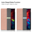 For Lenovo Tab P11 Pro (TB-XJ706F) Custer Texture Horizontal Flip Leather Case with Three-folding Holder & Sleep / Wake-up Function(Rose Gold)