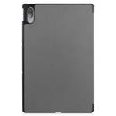 For Lenovo Tab P11 Pro (TB-XJ706F) Custer Texture Horizontal Flip Leather Case with Three-folding Holder & Sleep / Wake-up Function(Grey)