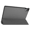 For Lenovo Tab P11 Pro (TB-XJ706F) Custer Texture Horizontal Flip Leather Case with Three-folding Holder & Sleep / Wake-up Function(Grey)