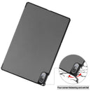 For Lenovo Tab P11 Pro (TB-XJ706F) Custer Texture Horizontal Flip Leather Case with Three-folding Holder & Sleep / Wake-up Function(Grey)
