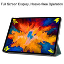 For Lenovo Tab P11 Pro (TB-XJ706F) Custer Texture Horizontal Flip Leather Case with Three-folding Holder & Sleep / Wake-up Function(Dark Green)