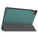For Lenovo Tab P11 Pro (TB-XJ706F) Custer Texture Horizontal Flip Leather Case with Three-folding Holder & Sleep / Wake-up Function(Dark Green)