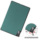 For Lenovo Tab P11 Pro (TB-XJ706F) Custer Texture Horizontal Flip Leather Case with Three-folding Holder & Sleep / Wake-up Function(Dark Green)