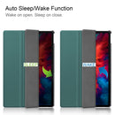 For Lenovo Tab P11 Pro (TB-XJ706F) Custer Texture Horizontal Flip Leather Case with Three-folding Holder & Sleep / Wake-up Function(Dark Green)