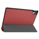 For Lenovo Tab P11 Pro (TB-XJ706F) Custer Texture Horizontal Flip Leather Case with Three-folding Holder & Sleep / Wake-up Function(Wine Red)