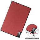 For Lenovo Tab P11 Pro (TB-XJ706F) Custer Texture Horizontal Flip Leather Case with Three-folding Holder & Sleep / Wake-up Function(Wine Red)