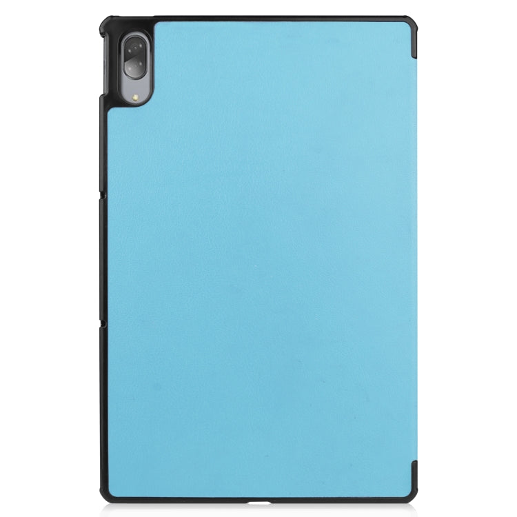For Lenovo Tab P11 Pro (TB-XJ706F) Custer Texture Horizontal Flip Leather Case with Three-folding Holder & Sleep / Wake-up Function(Sky Blue)