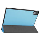 For Lenovo Tab P11 Pro (TB-XJ706F) Custer Texture Horizontal Flip Leather Case with Three-folding Holder & Sleep / Wake-up Function(Sky Blue)