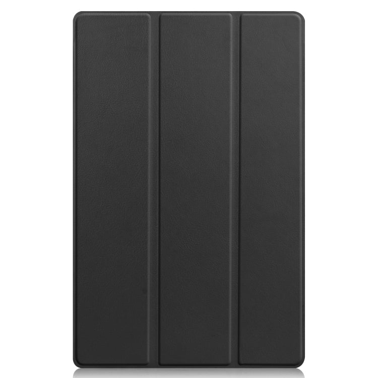 For Lenovo Tab P11 TB-J606F /Tab P11 5G Three-folding Custer Texture Smart Leather Tablet Case(Black)