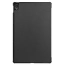 For Lenovo Tab P11 TB-J606F /Tab P11 5G Three-folding Custer Texture Smart Leather Tablet Case(Black)