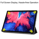 For Lenovo Tab P11 TB-J606F /Tab P11 5G Three-folding Custer Texture Smart Leather Tablet Case(Black)