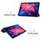 For Lenovo Tab P11 TB-J606F /Tab P11 5G Three-folding Custer Texture Smart Leather Tablet Case(Black)