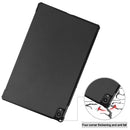 For Lenovo Tab P11 TB-J606F /Tab P11 5G Three-folding Custer Texture Smart Leather Tablet Case(Black)