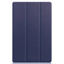 For Lenovo Tab P11 TB-J606F /Tab P11 5G Three-folding Custer Texture Smart Leather Tablet Case(Dark Blue)