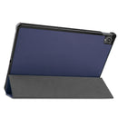 For Lenovo Tab P11 TB-J606F /Tab P11 5G Three-folding Custer Texture Smart Leather Tablet Case(Dark Blue)