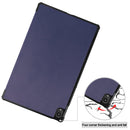 For Lenovo Tab P11 TB-J606F /Tab P11 5G Three-folding Custer Texture Smart Leather Tablet Case(Dark Blue)