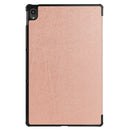 For Lenovo Tab P11 TB-J606F /Tab P11 5G Three-folding Custer Texture Smart Leather Tablet Case(Rose Gold)