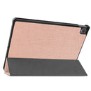 For Lenovo Tab P11 TB-J606F /Tab P11 5G Three-folding Custer Texture Smart Leather Tablet Case(Rose Gold)