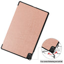 For Lenovo Tab P11 TB-J606F /Tab P11 5G Three-folding Custer Texture Smart Leather Tablet Case(Rose Gold)