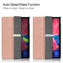For Lenovo Tab P11 TB-J606F /Tab P11 5G Three-folding Custer Texture Smart Leather Tablet Case(Rose Gold)