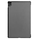 For Lenovo Tab P11 TB-J606F /Tab P11 5G Three-folding Custer Texture Smart Leather Tablet Case(Grey)