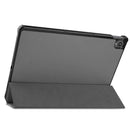For Lenovo Tab P11 TB-J606F /Tab P11 5G Three-folding Custer Texture Smart Leather Tablet Case(Grey)