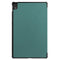 For Lenovo Tab P11 TB-J606F /Tab P11 5G Three-folding Custer Texture Smart Leather Tablet Case(Dark Green)