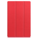 For Lenovo Tab P11 TB-J606F /Tab P11 5G Three-folding Custer Texture Smart Leather Tablet Case(Red)