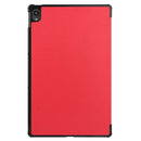 For Lenovo Tab P11 TB-J606F /Tab P11 5G Three-folding Custer Texture Smart Leather Tablet Case(Red)