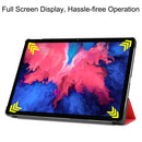 For Lenovo Tab P11 TB-J606F /Tab P11 5G Three-folding Custer Texture Smart Leather Tablet Case(Red)