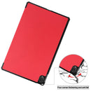 For Lenovo Tab P11 TB-J606F /Tab P11 5G Three-folding Custer Texture Smart Leather Tablet Case(Red)