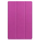 For Lenovo Tab P11 TB-J606F /Tab P11 5G Three-folding Custer Texture Smart Leather Tablet Case(Purple)
