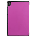 For Lenovo Tab P11 TB-J606F /Tab P11 5G Three-folding Custer Texture Smart Leather Tablet Case(Purple)