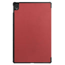 For Lenovo Tab P11 TB-J606F /Tab P11 5G Three-folding Custer Texture Smart Leather Tablet Case(Wine Red)