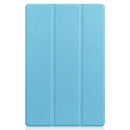 For Lenovo Tab P11 TB-J606F /Tab P11 5G Three-folding Custer Texture Smart Leather Tablet Case(Sky Blue)