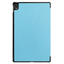 For Lenovo Tab P11 TB-J606F /Tab P11 5G Three-folding Custer Texture Smart Leather Tablet Case(Sky Blue)