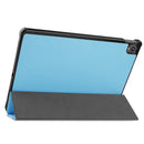 For Lenovo Tab P11 TB-J606F /Tab P11 5G Three-folding Custer Texture Smart Leather Tablet Case(Sky Blue)