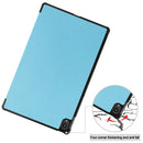 For Lenovo Tab P11 TB-J606F /Tab P11 5G Three-folding Custer Texture Smart Leather Tablet Case(Sky Blue)