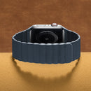 Two Loop Magnetic Watch Band For Apple Watch Series 7 45mm / 6 & SE & 5 & 4 44mm / 3 & 2 & 1 42mm(Navy Blue)