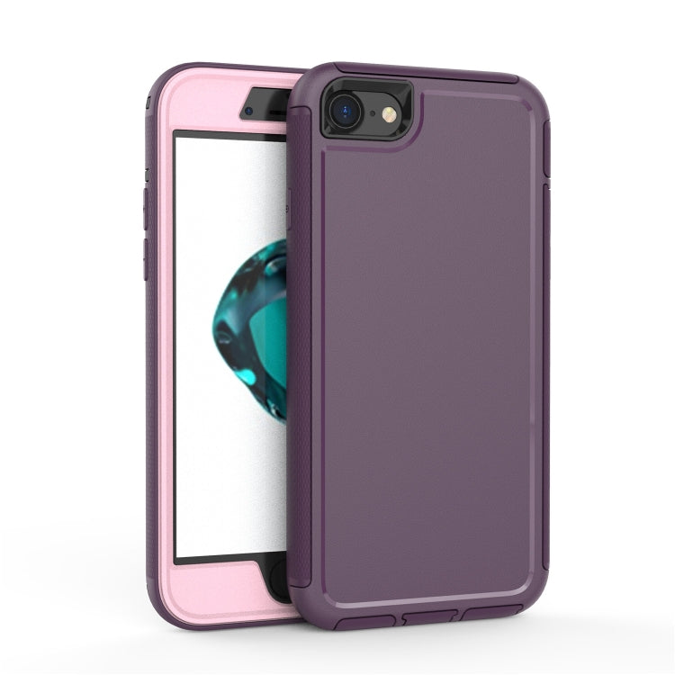 360 All-inclusive Shockproof Precise Hole PC + TPU Protective Case For iPhone SE 2022 / SE 2020 / 8 / 7(Purple)